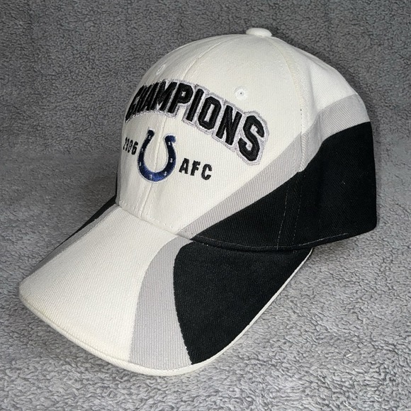 Indianapolis Colts 2006 AFC Champions Adult Cap Hat OSFM NFL White - Picture 2 of 5